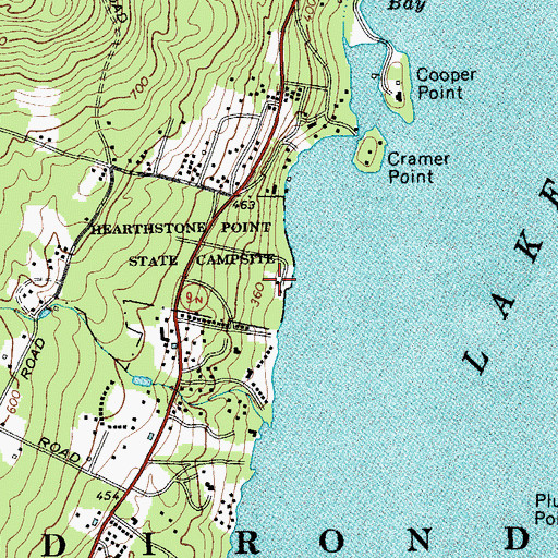Topographic Map of Hearthstone Point State Campsite, NY