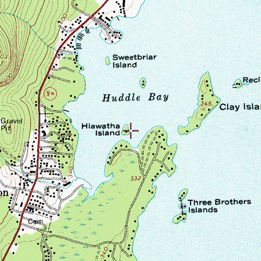 Topographic Map of Hiawatha Island, NY