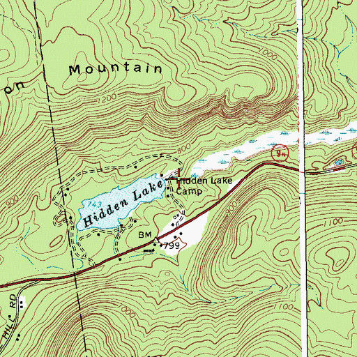 Topographic Map of Hidden Lake Camp, NY