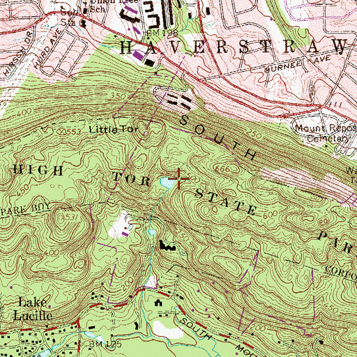 Topographic Map of High Tor State Park, NY