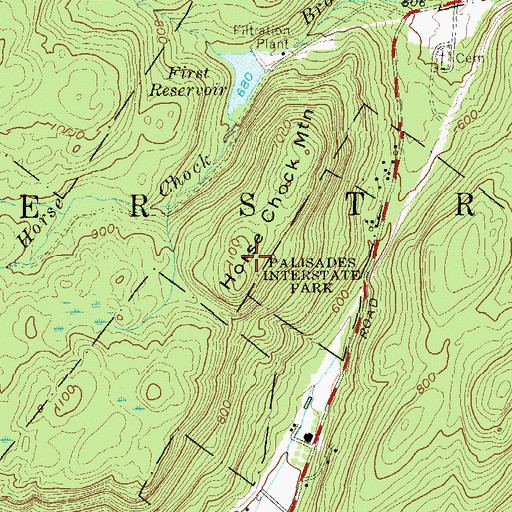 Topographic Map of Horse Chock Mountain, NY