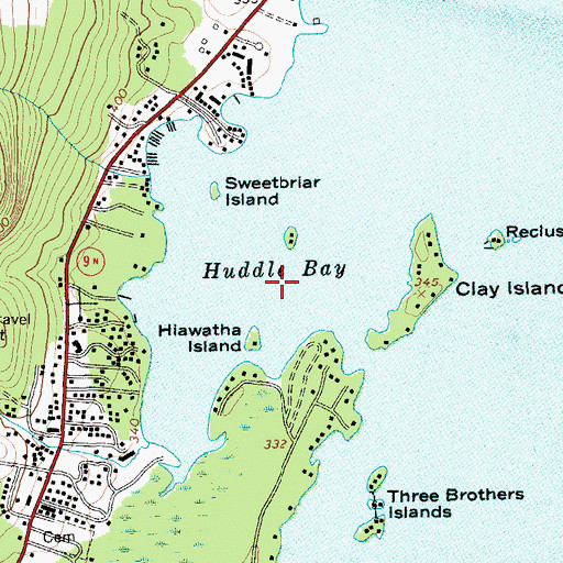 Topographic Map of Huddle Bay, NY
