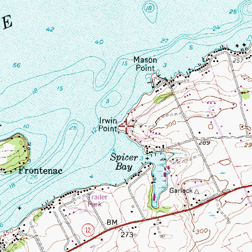 Topographic Map of Irwin Point, NY