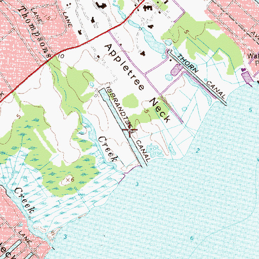 Topographic Map of Isbrandtsen Canal, NY