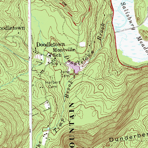 Topographic Map of June Cemetery, NY
