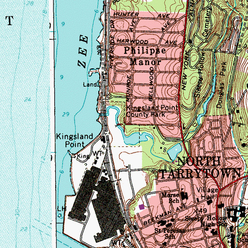 Topographic Map of Kingsland Point County Park, NY