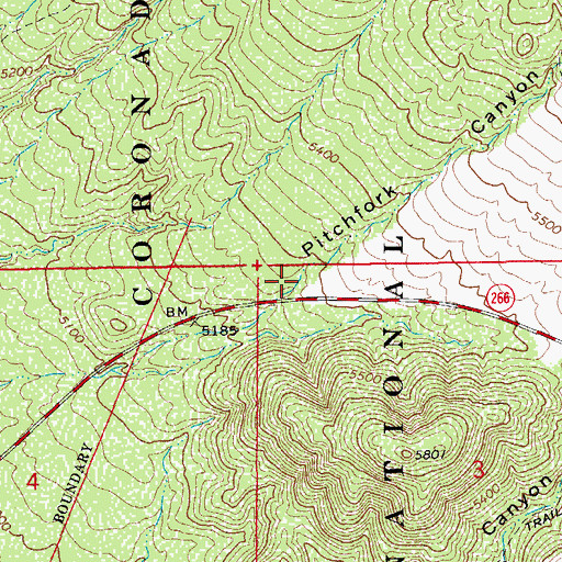 Topographic Map of Pitchfork Canyon, AZ