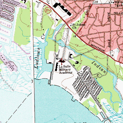 Topographic Map of LaSalle Military Academy (historical), NY
