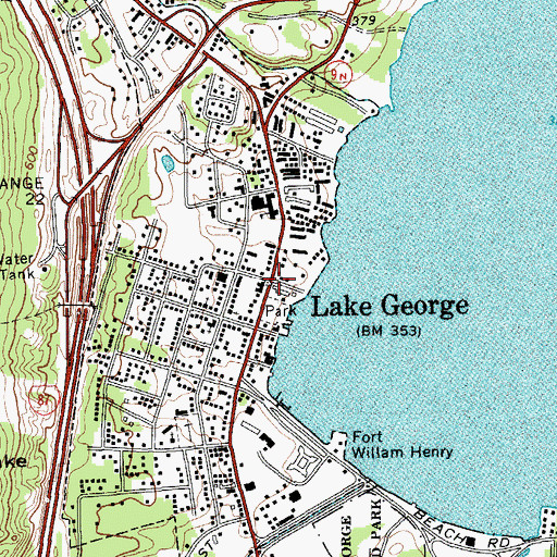 Topographic Map of Lake George, NY