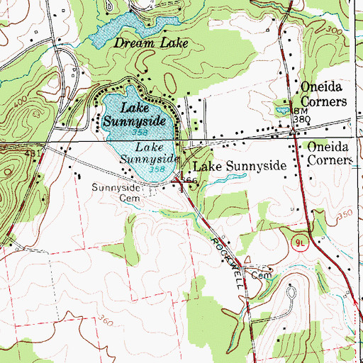 Topographic Map of Lake Sunnyside, NY