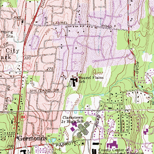 Topographic Map of Laurel Plains Elementary School, NY