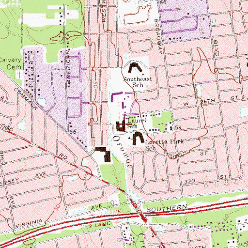 Topographic Map of Laurel Park Elementary School, NY