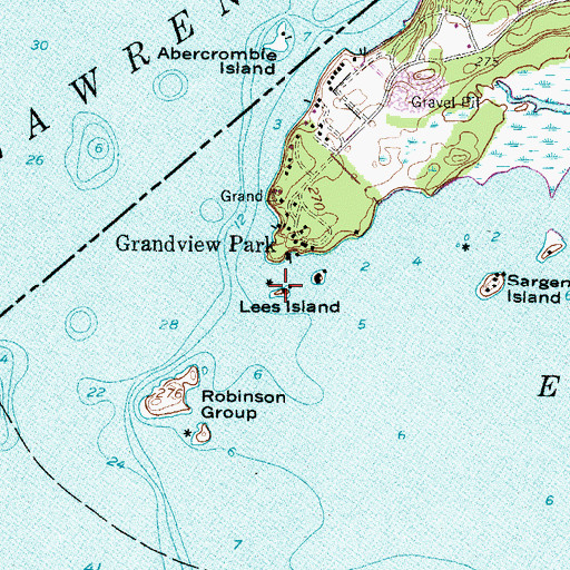 Topographic Map of Lees Island, NY