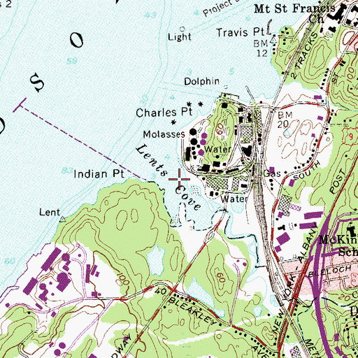 Topographic Map of Lents Cove, NY