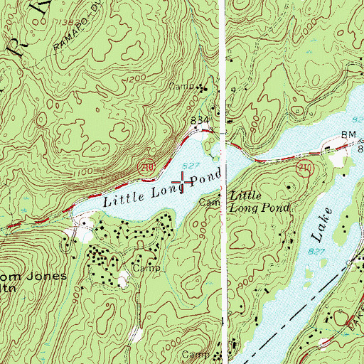 Topographic Map of Little Long Pond, NY