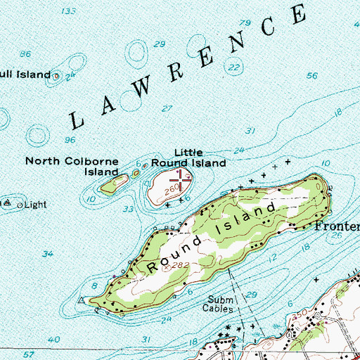 Topographic Map of Little Round Island, NY