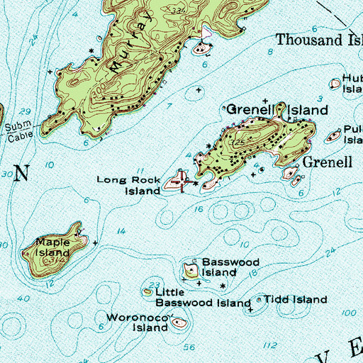 Topographic Map of Long Rock Island, NY