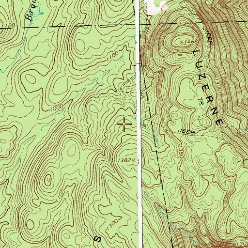Topographic Map of Luzerne Mountains, NY