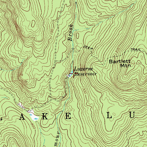 Topographic Map of Luzerne Reservoir, NY