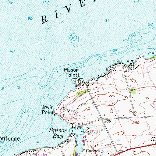 Topographic Map of Mason Point, NY