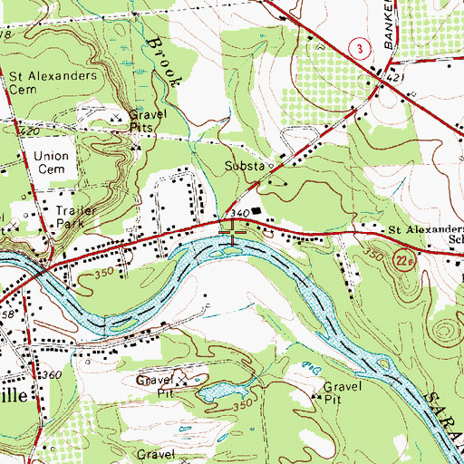 Topographic Map of Mead Brook, NY