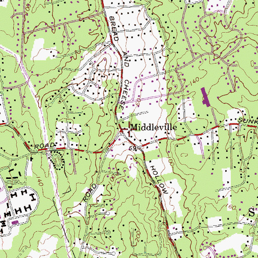Topographic Map of Middleville, NY