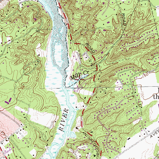 Topographic Map of Mill Creek, NY