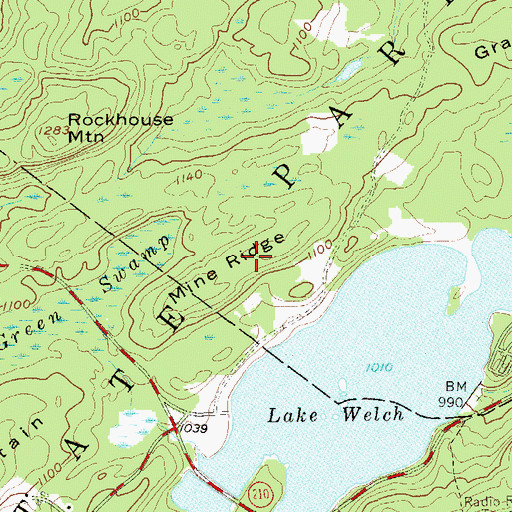 Topographic Map of Mine Ridge, NY