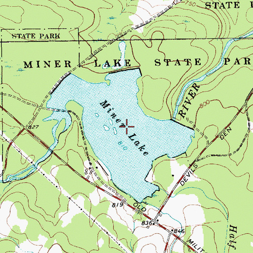 Topographic Map of Miner Lake, NY