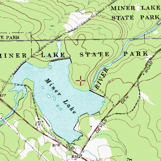 Topographic Map of Miner Lake State Park, NY