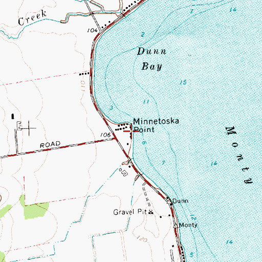 Topographic Map of Minnetoska Point, NY