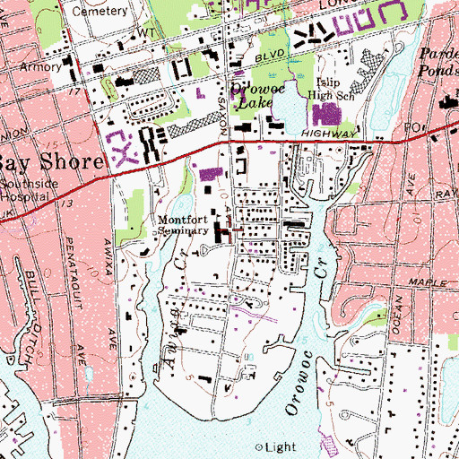 Topographic Map of Montfort Seminary, NY