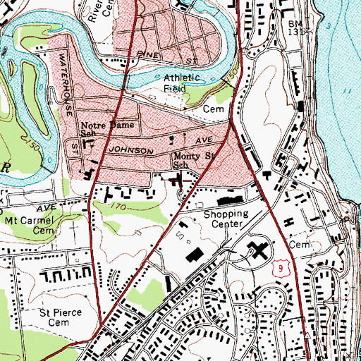 Topographic Map of Monty Street School, NY