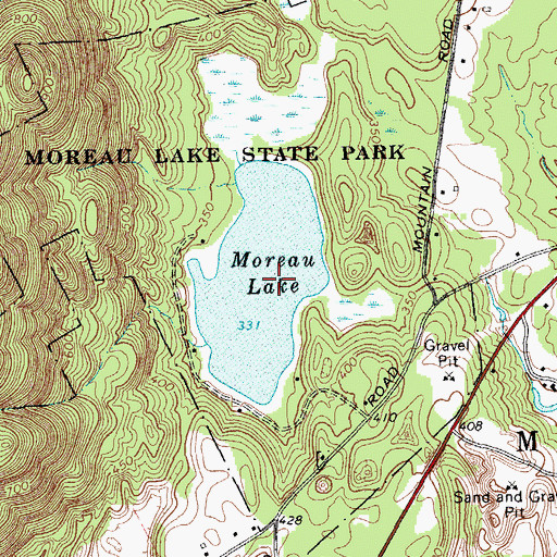 Topographic Map of Moreau Lake, NY