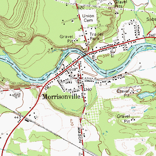 Topographic Map of Morrisonville, NY