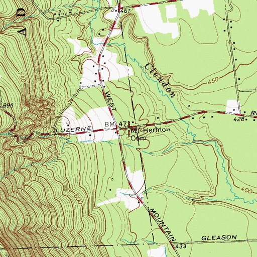 Topographic Map of Mount Hermon Cemetery, NY