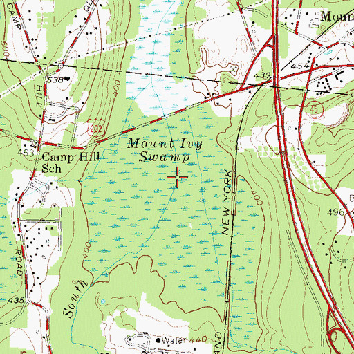 Topographic Map of Mount Ivy Swamp, NY