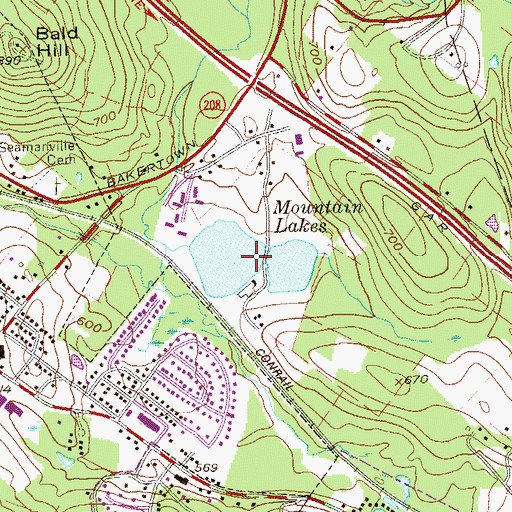 Topographic Map of Mountain Lakes, NY