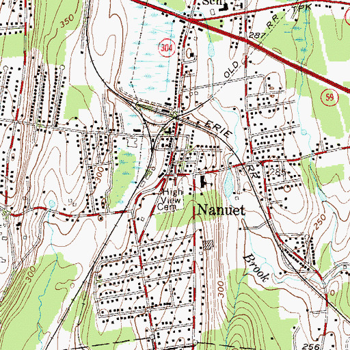 Topographic Map of Nanuet, NY