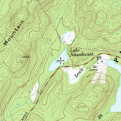 Topographic Map of Lake Nawahunta, NY