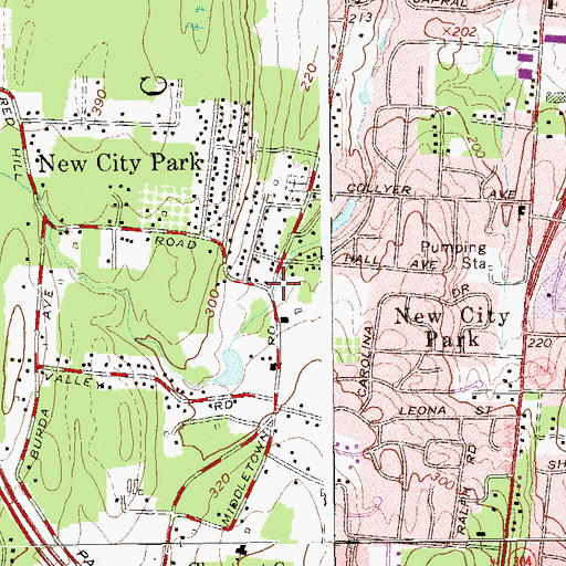 Topographic Map of New City Park, NY