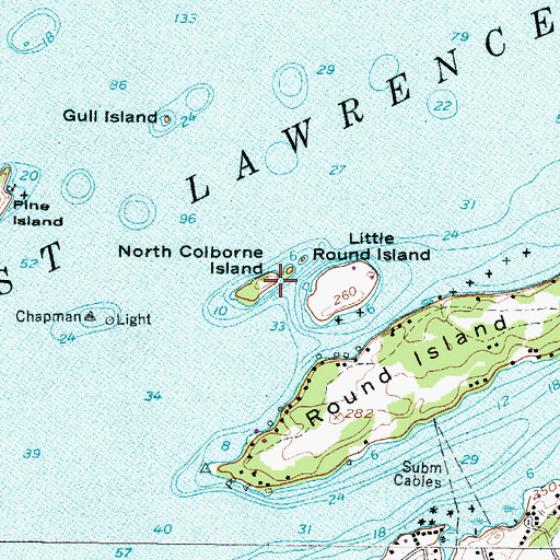 Topographic Map of North Colborne Island, NY