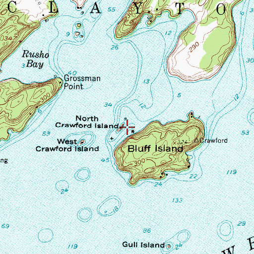 Topographic Map of North Crawford Island, NY