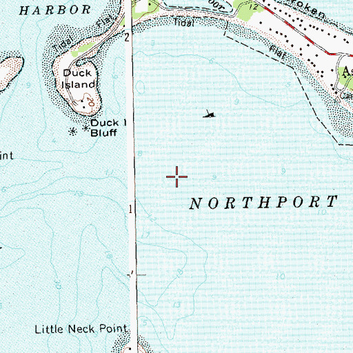 Topographic Map of Northport Bay, NY