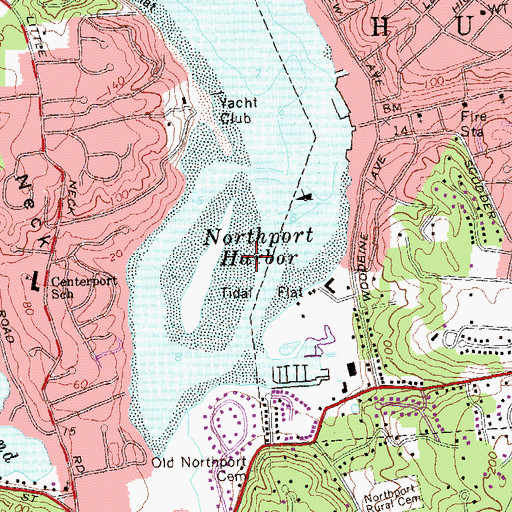 Topographic Map of Northport Harbor, NY