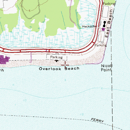 Topographic Map of Overlook Beach, NY