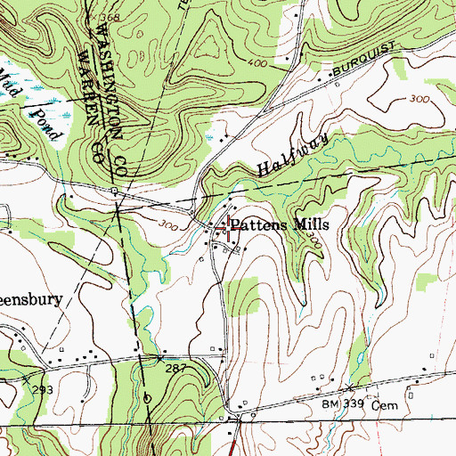 Topographic Map of Pattens Mills, NY