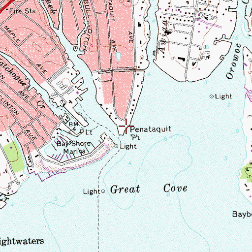 Topographic Map of Penataquit Point, NY