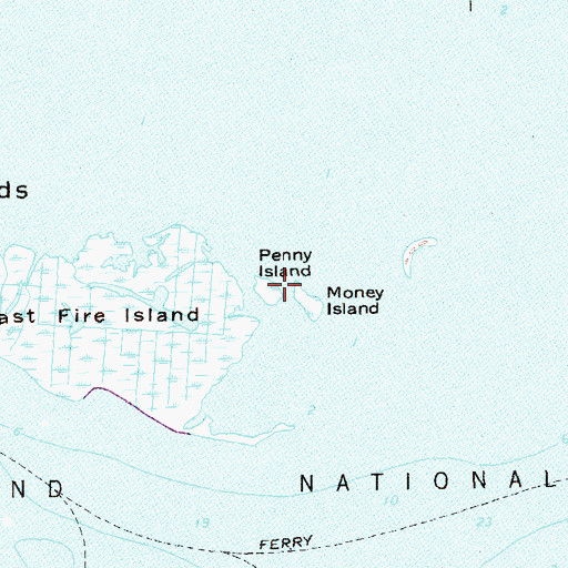 Topographic Map of Penny Island, NY