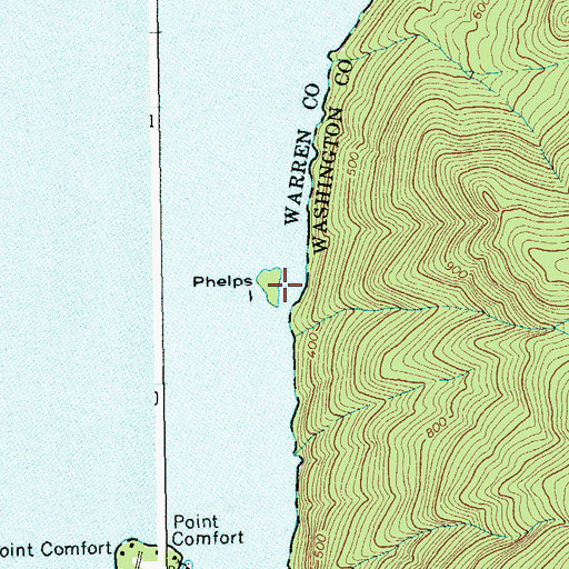 Topographic Map of Phelps Island, NY